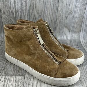 Frye Lena Zip Suede Camel Sneaker Boots